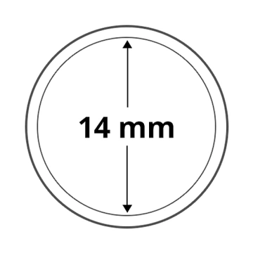 Plastikowy kapsel na monetę 14 mm 10 sztuk