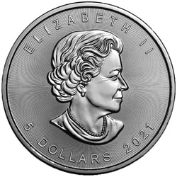 Canada: On the Trails of Wildlife - Maple Leaf "Moose" kolorowany 1 uncja Srebra 2021