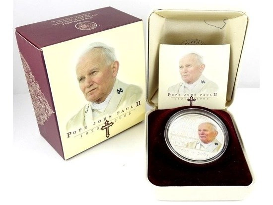 Cook Islands: Jan Paweł II 1 uncja Srebra 2005 Proof