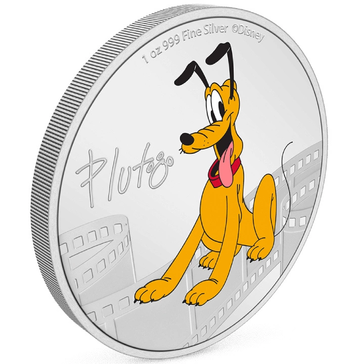Niue: Disney Mickey & Friends - Pluto kolorowany 1 uncja Srebra 2023 Proof