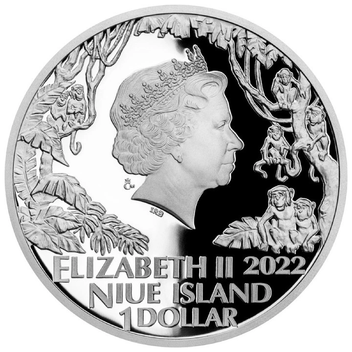 Niue: The Jungle Book - Bear Baloo and Black Panther Bagheera $1 Srebro 2022 Proof