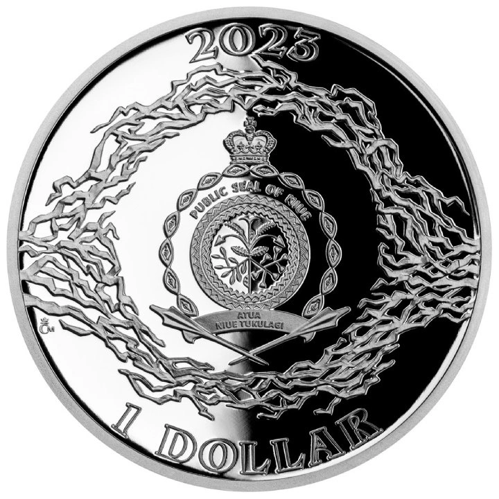 Niue: Nikola Tesla - Wireless Communication $1 Srebro 2023 Proof