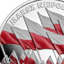 Marsz Niepodległości kolorowany 10 zł Srebro 2023 Proof