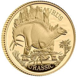 Dinosaurs: Iconic Specimens - Stegosaurus 1/4 uncji Złota 2024 Proof