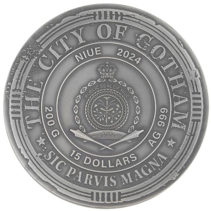 Niue: DC Comics - Batman kolorowany 200 g Srebra 2025 High Relief Antiqued Coin