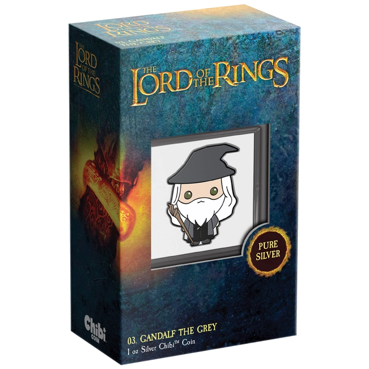 Niue: The Lord of the Rings - Gandalf Chibi Coin kolorowany 1 uncja Srebra 2021 Proof