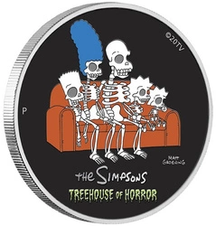 Tuvalu: The Simpson - Treehouse Of Horror kolorowany 1 uncja Srebra 2022 