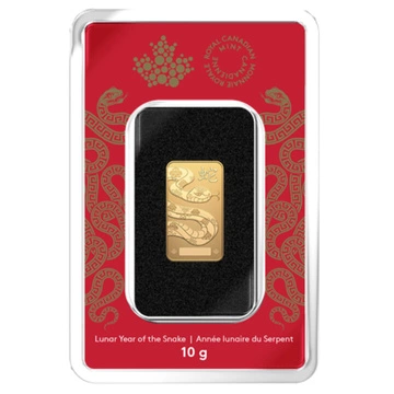 Sztabka The Royal Canadian Mint - Lunar Year of the Snake 10 gramów Złota 2025 LBMA GD Refiner