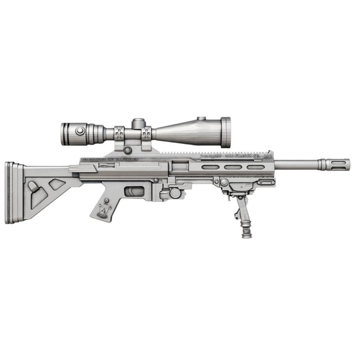 Cameroon Deadliest Weapon - AG 47 Widowmaker Mystery Box (losowa moneta z serii) 2 uncje Srebra 2025 Shaped Coin