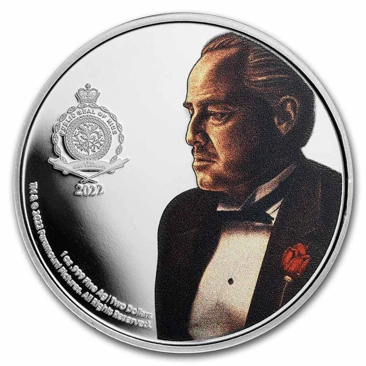 Niue: The Godfather kolorowany 50. rocznica filmu 1 uncja Srebra 2022 Proof