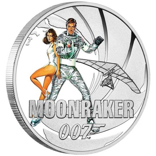 Tuvalu: Moonraker kolorowany 1/2 uncji Srebra 2021 Proof