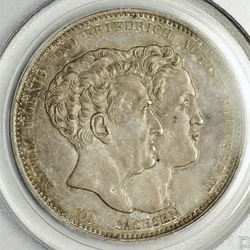 Niemcy: Saksonia Antoni,Talar pamiątkowy Srebro 1831-S PCGS MS65