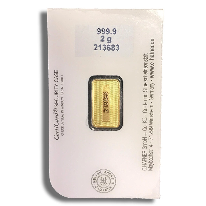 Sztabka C. Hafner 2 gramy Złota - Smart Pack