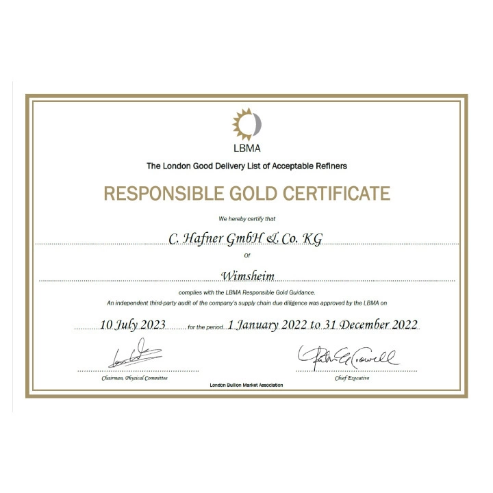 Sztabka C. Hafner - For You 1 gram Złota LBMA GD Refiner (biały)