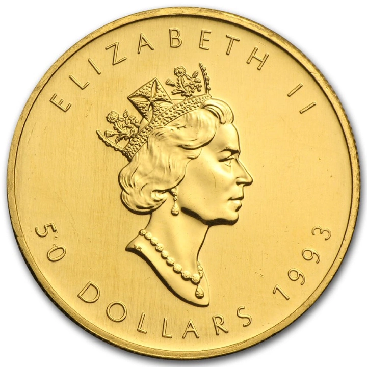 Kanadyjski Liść Klonowy 1 uncja Złota 1993