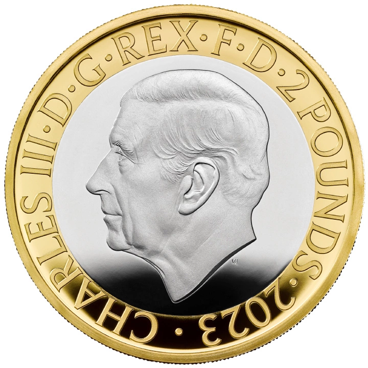 Celebrating the Life and Work of JRR Tolkien £2 pozłacany Srebro 2023 Proof Piedfort