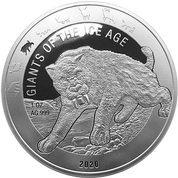 Ghana: Giants of the Ice Age - Tygrys Szablozębny 1 uncja Srebra 2020
