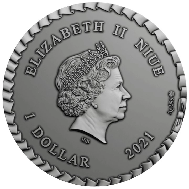 Niue: Fairy Tales - The Princess and the Pea kolorowana $1 Srebro 2021 High Relief Antiqued Coin