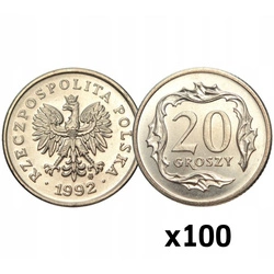 Narodowy Bank Polski: 20 groszy Worek Menniczy (100 sztuk) - Różne Roczniki
