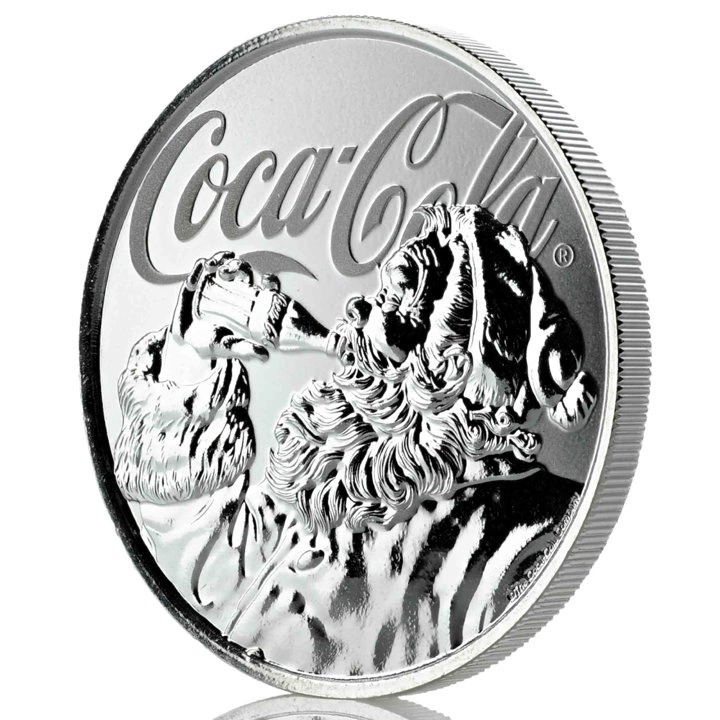 Fiji: Fiji Coca-Cola Santa 1 uncja Srebra 2019 Holiday Coin Slab