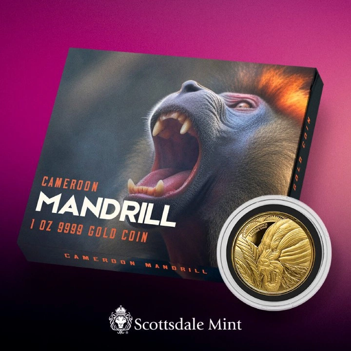Cameroon: Mandrill 1 uncja Złota 2022 Proof