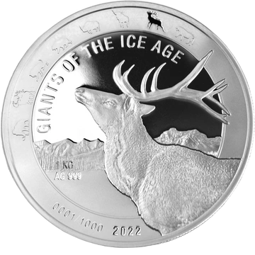 Ghana: Giants of the Ice Age - Renifer 1000 g Srebra 2022
