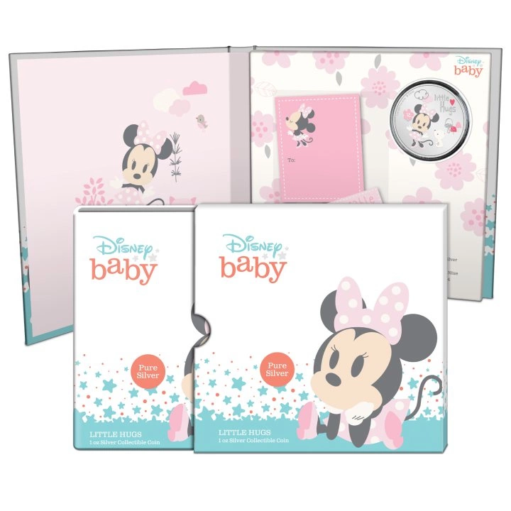 Niue: Disney Baby Little Hugs - Girl kolorowana 1 uncja Srebra 2024 Proof