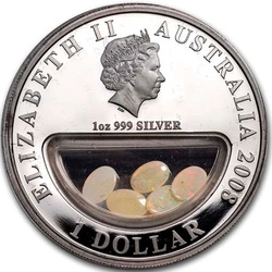 Treasures of Australia: Opals 1 uncja Srebra 2008 Proof