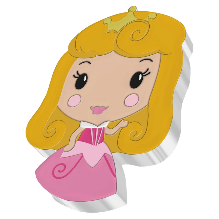 Niue: Disney - Aurora Chibi Coin kolorowany 1 uncja Srebra 2021 Proof