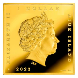 Niue: Caravaggio - Niewierny Tomasz kolorowany, pozłacany 1 uncja Srebra 2022 Proof