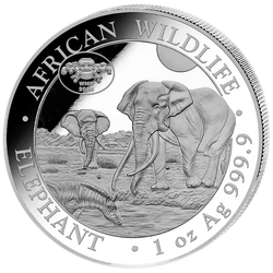 African Wildlife: Słoń Somalijski 1 uncja Srebra 2026 Privy Mark WMF Berlin