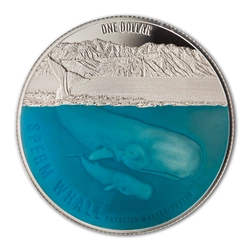 Kaszalot spermacetowy kolorowany 1 uncja Srebra 2018 Proof