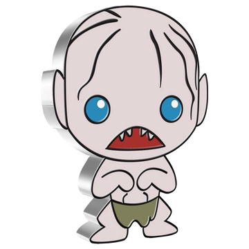 Niue: The Lord of the Rings - Golllum Chibi Coin kolorowany 1 uncja Srebra 2021 Proof