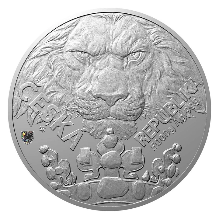 Niue: Czech Lion 5000 gramów Srebra 2023 Proof Hologram