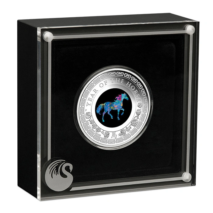 Perth Mint: Lunar III - Rok Konia 1 uncja Srebra 2026 Proof Opal