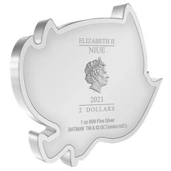 Niue: DC Comics - Batman Flying Chibi Coin kolorowany 1 uncja Srebra 2021 Proof