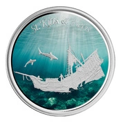 St. Kitts Sunken Ship kolorowany 1 uncja Srebra 2021 Proof