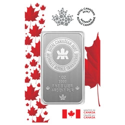 Sztabka Royal Canadian Mint In Proudly Canadian Packaging 1 uncja Srebra 2025 Maple Leaf Privy Mark 