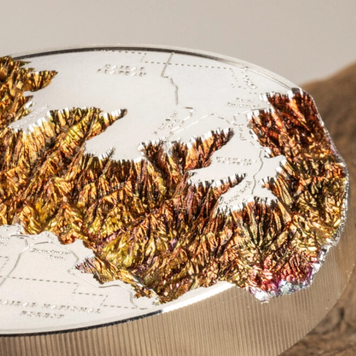 Cook Islands: Topography - Grand Canyon kolorowany 5 uncji Srebra 2023 Proof Ultra High Relief