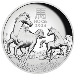 Perth Mint: Lunar III - Rok Konia 1 uncja Srebra 2026 Proof High Relief