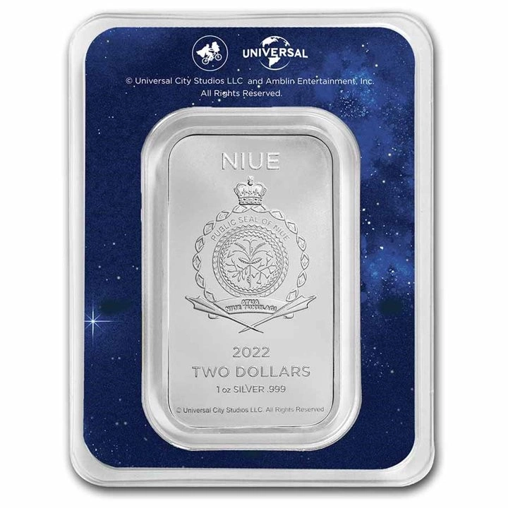 Niue: E.T. kolorowany - 40. rocznica filmu 1 uncja Srebra 2022 Movie Poster Coin Slab