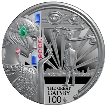 Liberia: The Great Gatsby $5 Srebro 2025 Prooflike