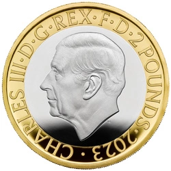 Celebrating the Life and Work of JRR Tolkien £2 pozłacany Srebro 2023 Proof Piedfort