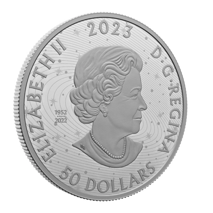 Canada: Pingualuit Crater - Crystal Eye of Nunavik $50 kolorowany Srebro 2023 Proof