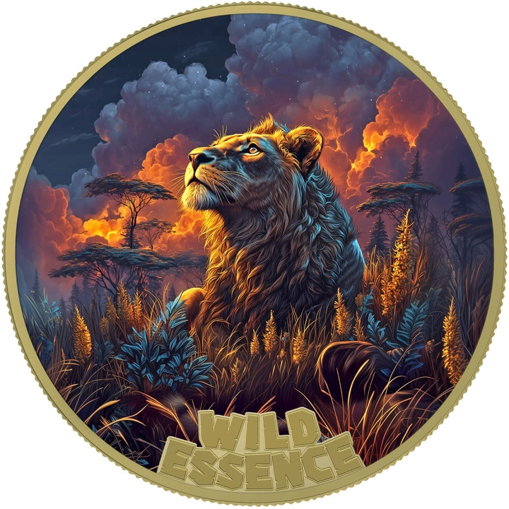 Liberia: Zestaw 5 monet Wild Essence kolorowany/pozłacany 1 uncja Srebra 2025 Proof