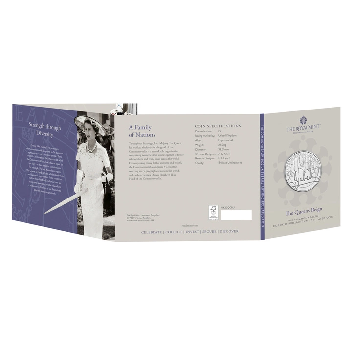 The Queens Reign - Commonwealth Miedzionikiel £5 2022