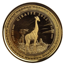 Equatorial Guinea: Giraffe 1 uncja Złota 2022 Proof