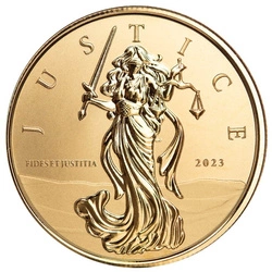 Gibraltar: Lady Justice 1 uncja Złota 2023 Proof