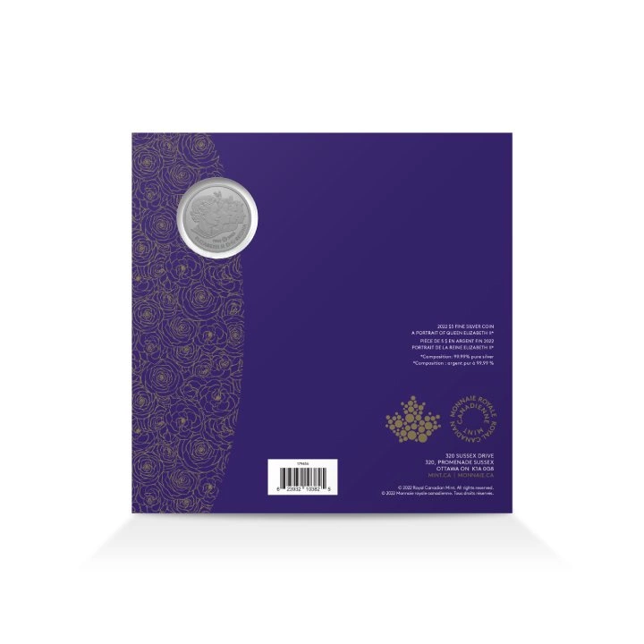 Canada: A Portrait of Queen Elizabeth II kolorowany $5 Srebro 2022 Proof