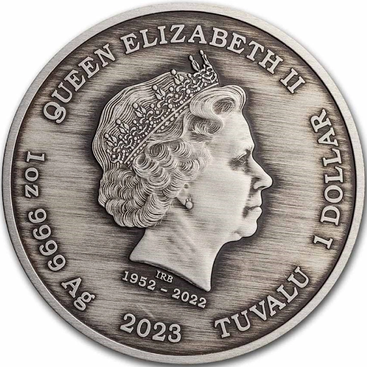 Tuvalu: Black Flag - The Fancy 1 uncja Srebra 2023 Antiqued Coin